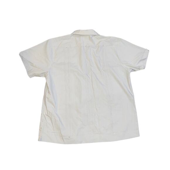 Havanera Co Mens Gray Guayabera Short Sleeve Shirt Size XL Cuban Vacation Beach - Picture 2 of 5